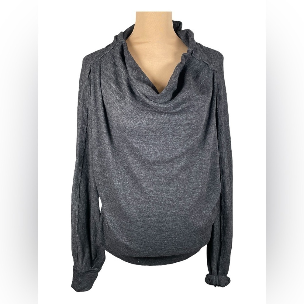 We The Free Bat Sleeve Sweater Cowl Neck Dark Gray Small‎